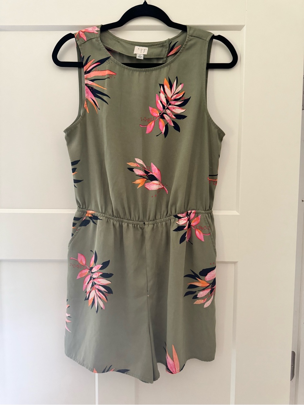 a new day Olive Green Floral Sleeveless Romper
